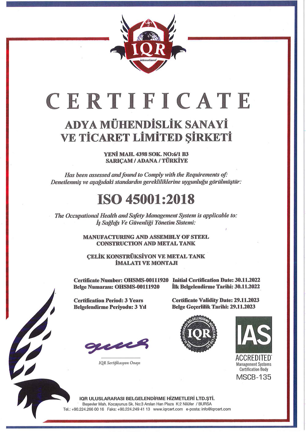 ISO 45001 2018